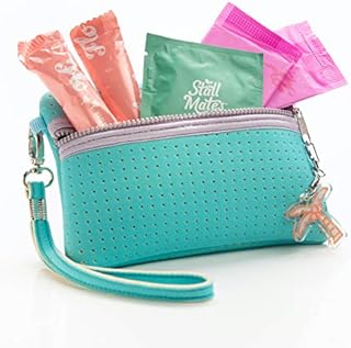 Period Kit for Girls - Teen Gift - Neoprene Bag Includes 2 Organic Cotton Tampons, 2 Organic Cotton Pantyliners, 1 Hypoallergenic Wet Wipe