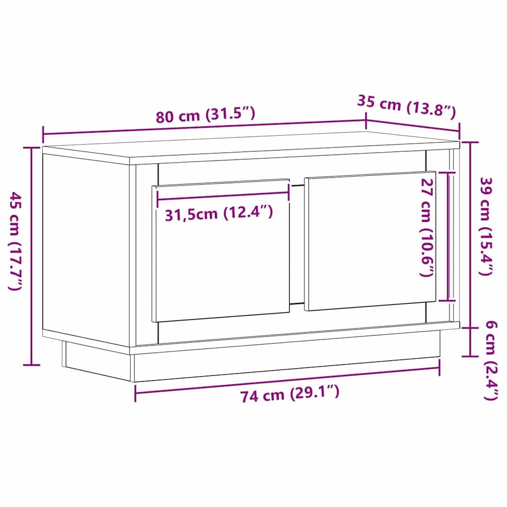 vidaXL Szafka pod telewizor 80 x 35 x 45 cm dąb artisan