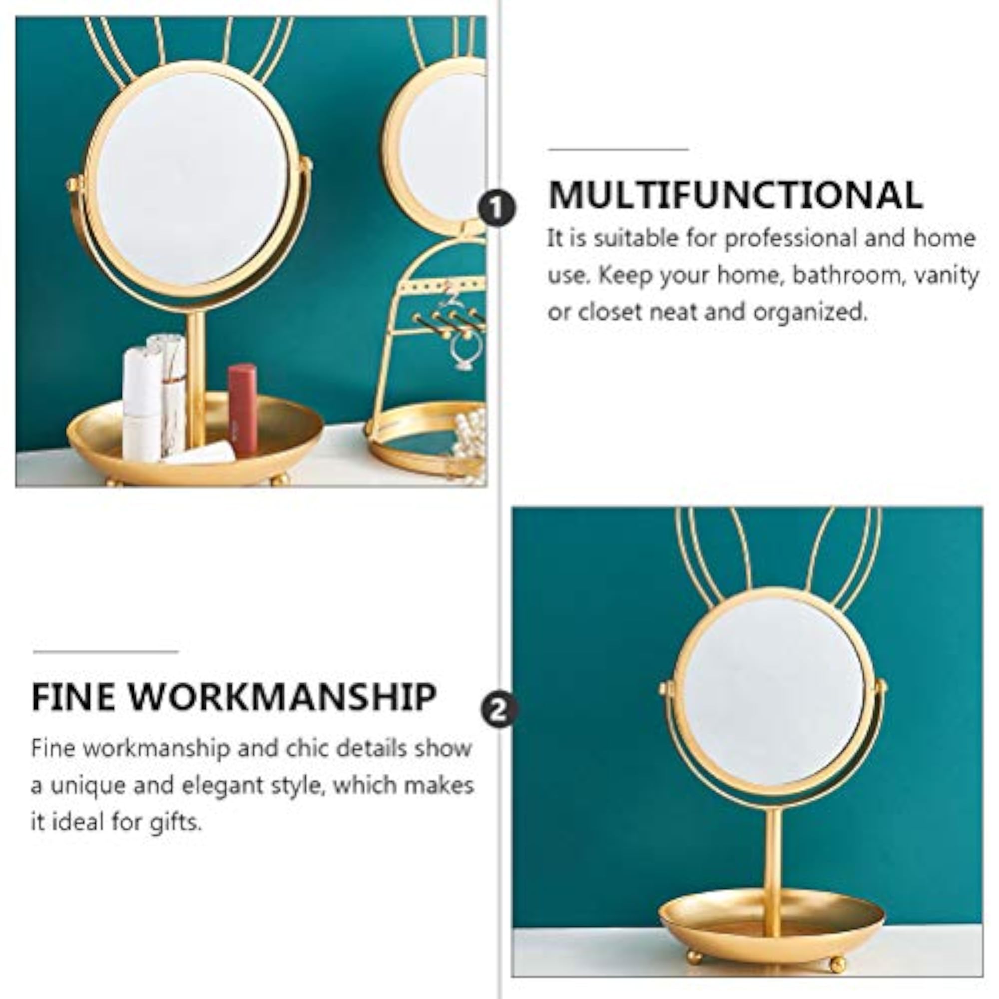 Rabbit Design Vanity Mirror with Storage Shelf