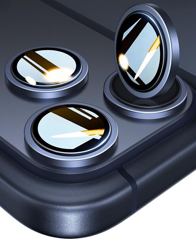 UltraGlass UNBREAK TOP 9H+ Glass for iPhone 17 Pro Max/17 Pro Camera Lens Protector [NO.1 Military Grade Shatterproof] iPhone 17 Pro Max Camera Protector 17 ProMax Lens Screen Cover Deep Blue