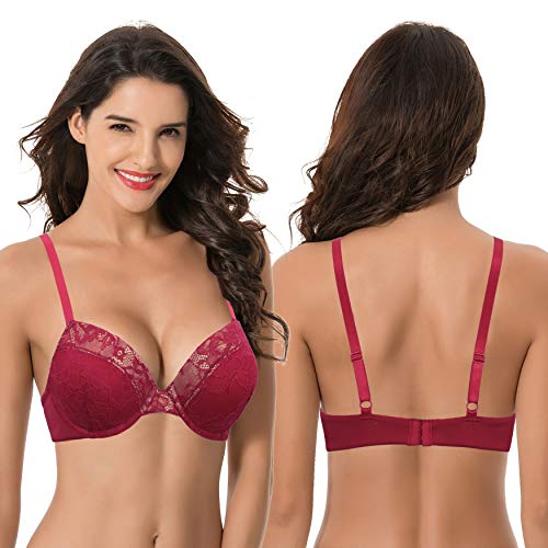 Sujetadores de encaje push up talla grande con aros 90C pack de 2 5