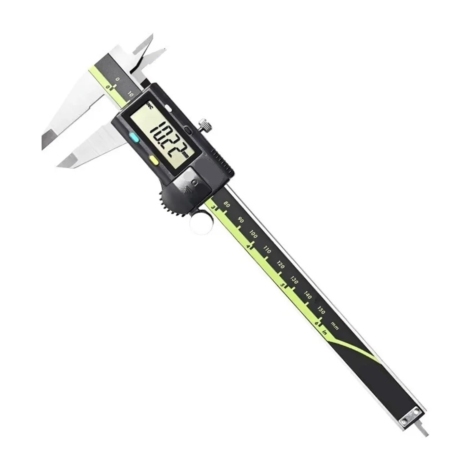 Suwmiarki cyfrowe z noniuszem, Suwmiarka cyfrowa ze stali nierdzewnej 150MM/200MM Narzędzie pomiarowe Długość Wewnętrzna Zewnętrzna Średnica Głębokość(500-196-30 150MM)
