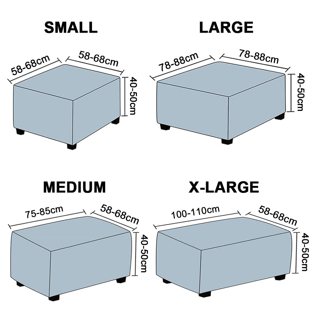 Highdi Housse Ottomane Housse De Pouf Extensible Velours, Housse