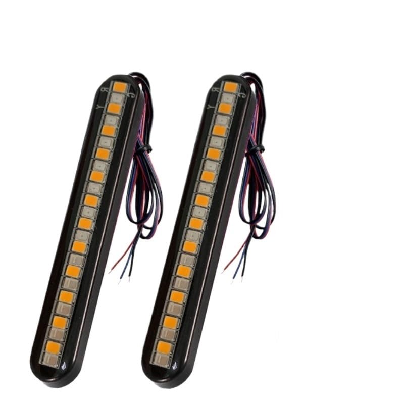 Clignotant feu arrière de moto 12V barre lumineuse frein rouge ambre éclairage plaque intégré