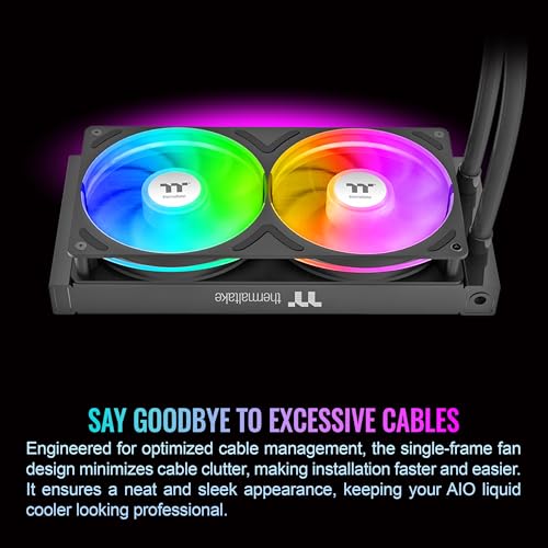Image of Thermaltake TH240 V3 ARGB CPU Liquid Cooler; Intel /AMD; 1x240mm 500~2000rpm Single Frame ARGB Fan; 240mm Radiator; ARGB Infinity Mirror; Rotatable Pump Head; Black; CL-W465-PL12SW-A