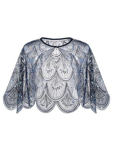 BABEYOND 1920s Shawl Wraps for Women, Sequin Beaded Shawls and Wraps for Evening Dresses Party