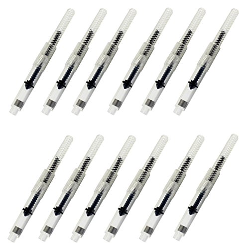 Zoohot Fountain Pen Converter,Screw-in Style,Fit for Jinhao Fountain pen and 95% Chinese fountain Pen,Pack of 12