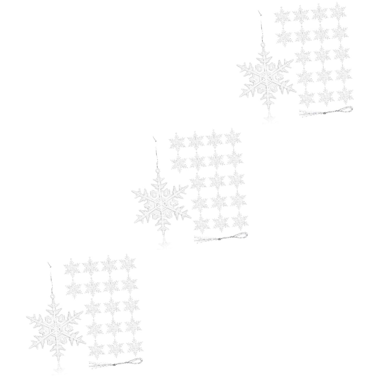 Cabilock 3 Sätze Transparenter Schneeflockenanhänger Hängende Schneeflockendekorationen Schneeflocken Hängedekoration Weihnachtsschmuck Weihnachtsschneeflocken Aufblasbare 18 Stück * 3