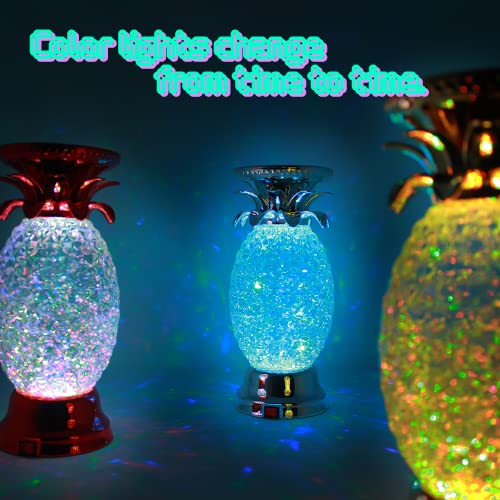 Colorful Pineapple Water Globe Glitter Swirl Led Candle Holder Pedestal Bath And Body Works Wick Romantic Gifts Home Furnishings Party Decorations Creative And Cute Mother's Day (Gold) #TOP4