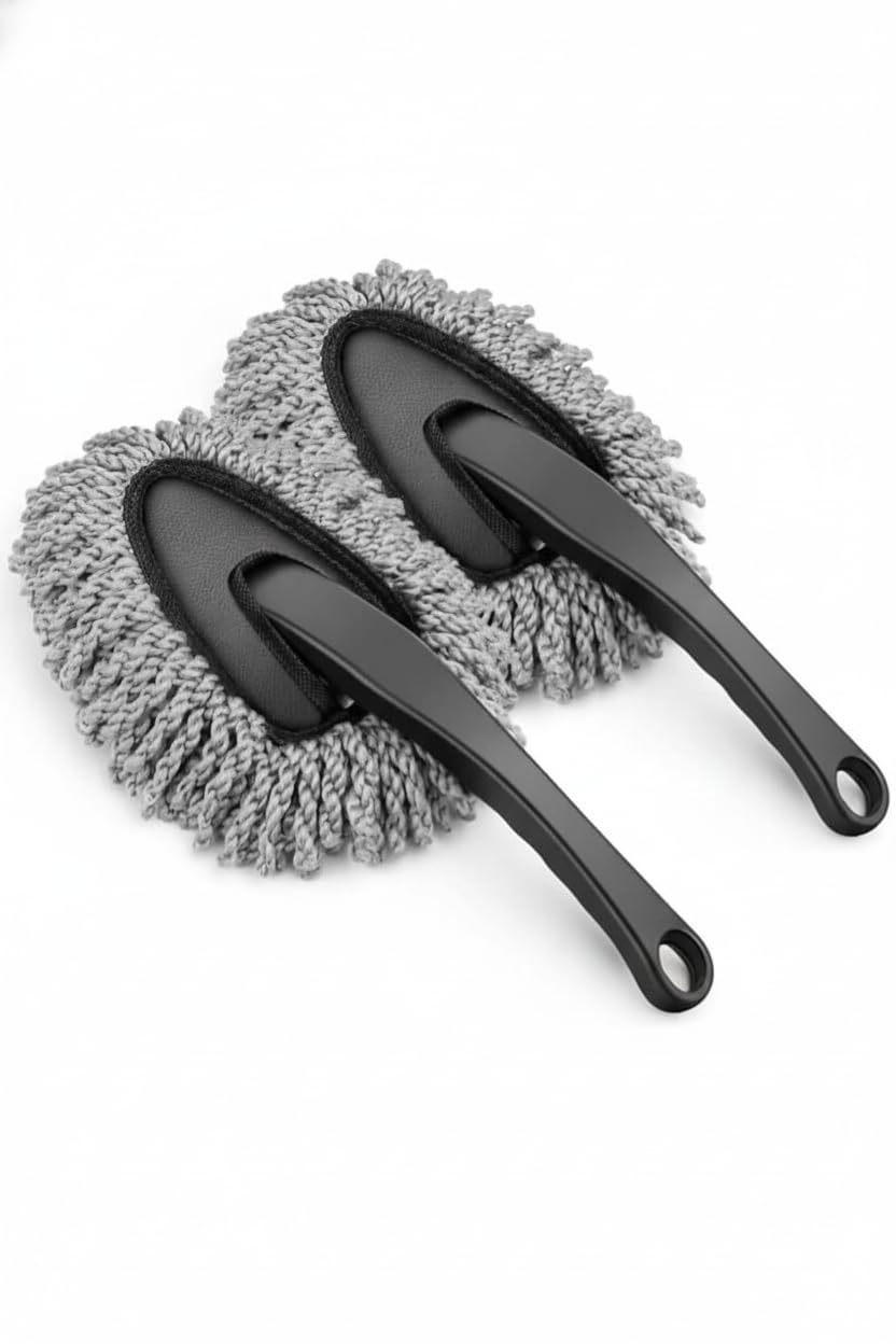 Microfiber Car Duster 2 Piece (Same Size) | Scratch-Free Dusting Brush for Car, Bike & Home | Interior & Exterior Cleaning Duster Set
