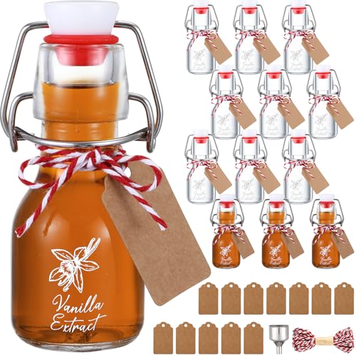 Reallnaive 12 Pack 2 oz Vanilla Extract Bottles Swing Top Glass Bottles