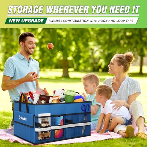 Image of K KNODEL Car Trunk Organizer, Collapsible Car Trunk Storage Organizer, Car Organizer and Storage for SUV, Truck, Sedan (Small, Blue)