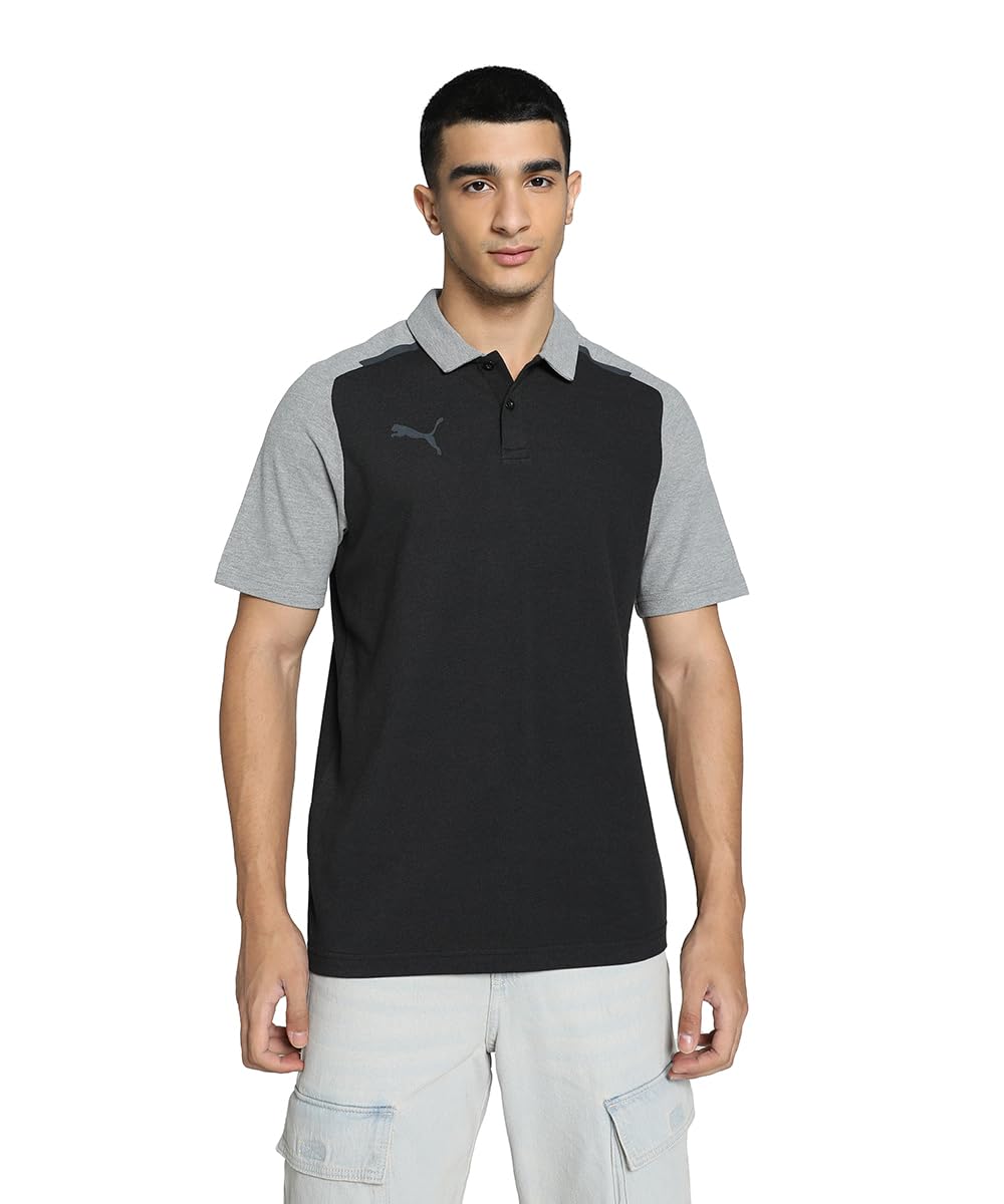 PUMA Men's Teamcup Casuals Polo, Puma Black, XXL