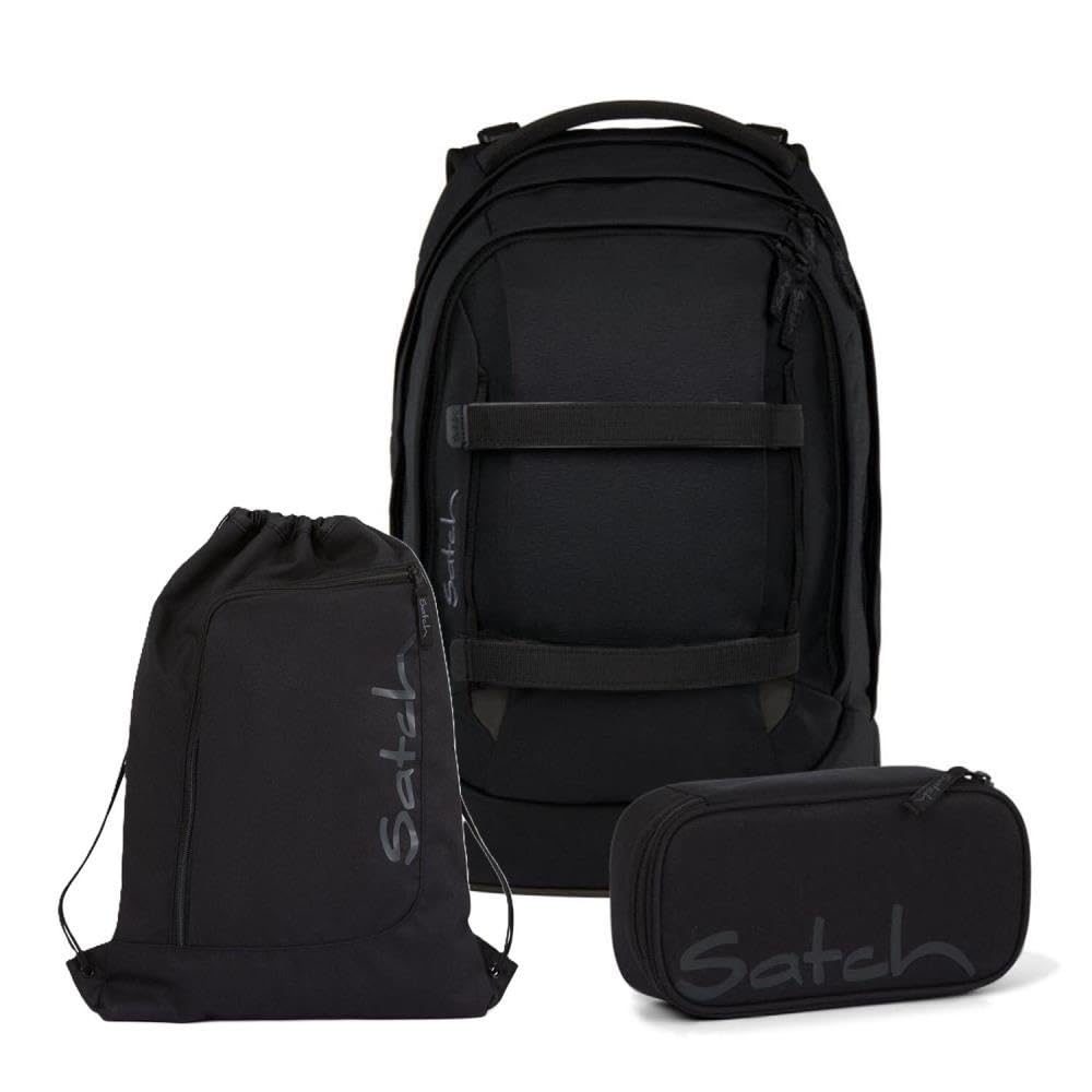Satch Pack Schulrucksack Set 3tlg. inkl. Schlamperbox und Sportbeutel (Blackjack)