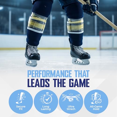 Image of ST Sports Tape Clear Hockey Tape 10 Pack - Shin Guard & Sock Tape | Strong Grip, Waterproof, Easy Tear, No Residue - Athletic Tape for Hockey, Soccer, Sports Gear & Equipment Hold