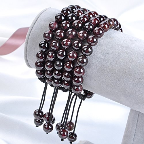 Image of Massive Beads Natural Healing Power Gemstone Crystal Beads Unisex Adjustable Macrame Bracelets 8mm