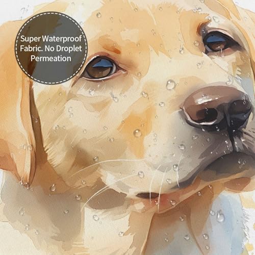 Rideau de douche Golden Retriever imperméable en polyester - 5
