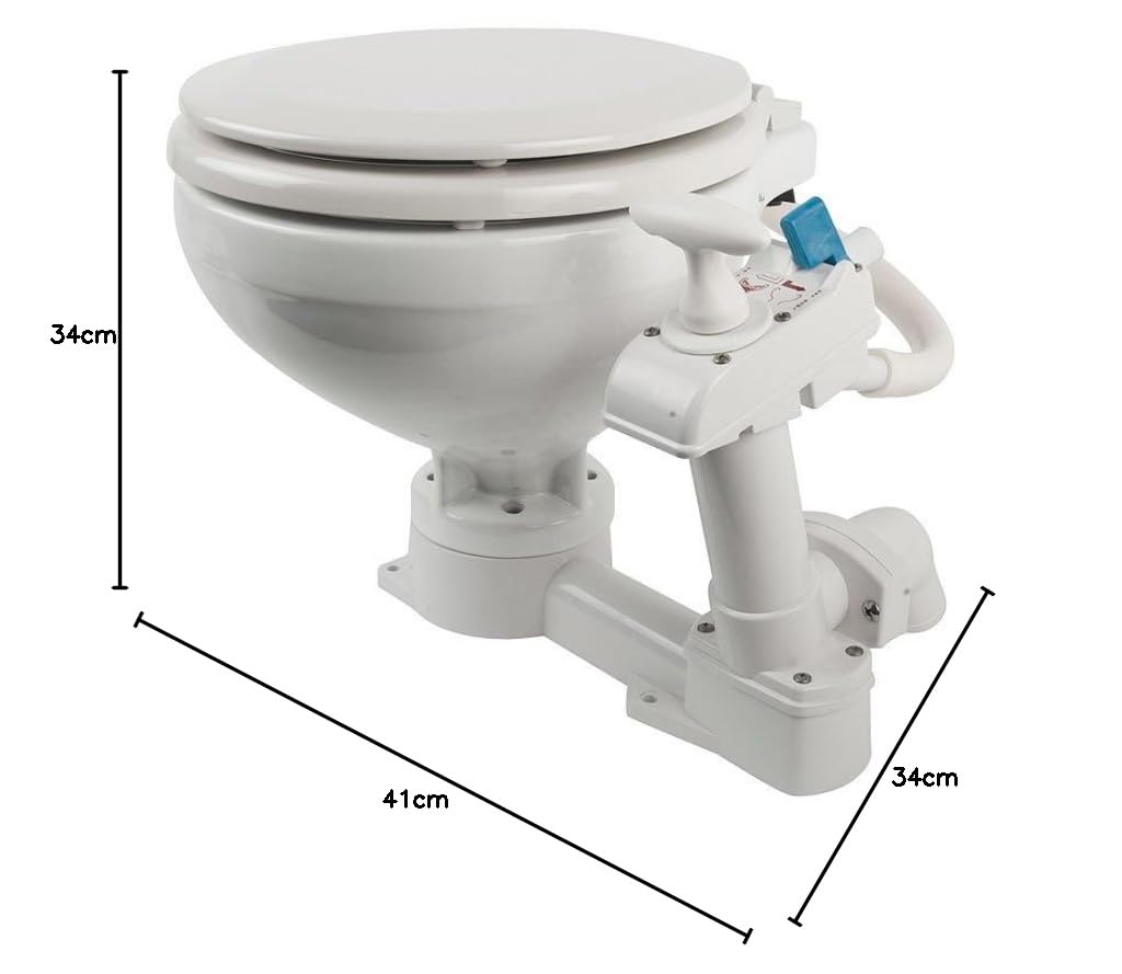 Compass WC manuale con lavello in porcellana e coperchio in plastica