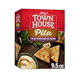 Town House Pita Crackers Oven Baked Crackers, Party Snacks, Mediterranean Herb, 9.5oz Box (1 Box)