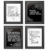 VOVEA Halloween Decorations Wall Art Prints, 4-Pack 8x10 Inch Halloween Wall Decor Bathroom Home Room Decor Indoor (Unframed)