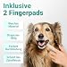 emmi-pet Zahnpflegeset für Hunde - 1x3köpfige Hundezahnbürste mit 1x Hundezahnpasta und 2x Fingerzahnbürste (Pink, Erwachsene - Senioren)