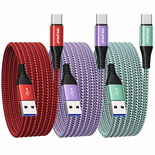 Image of USB C Charger Cable 3M/10ft 3Pack, Long USB to USB C Cable Fast Charge USB A to USB Type C Fast Charger Cable Braided Compatible with iphone 15 16 17 Serise, Samsung Galaxy S25 S24 S23 S22 S21 S20