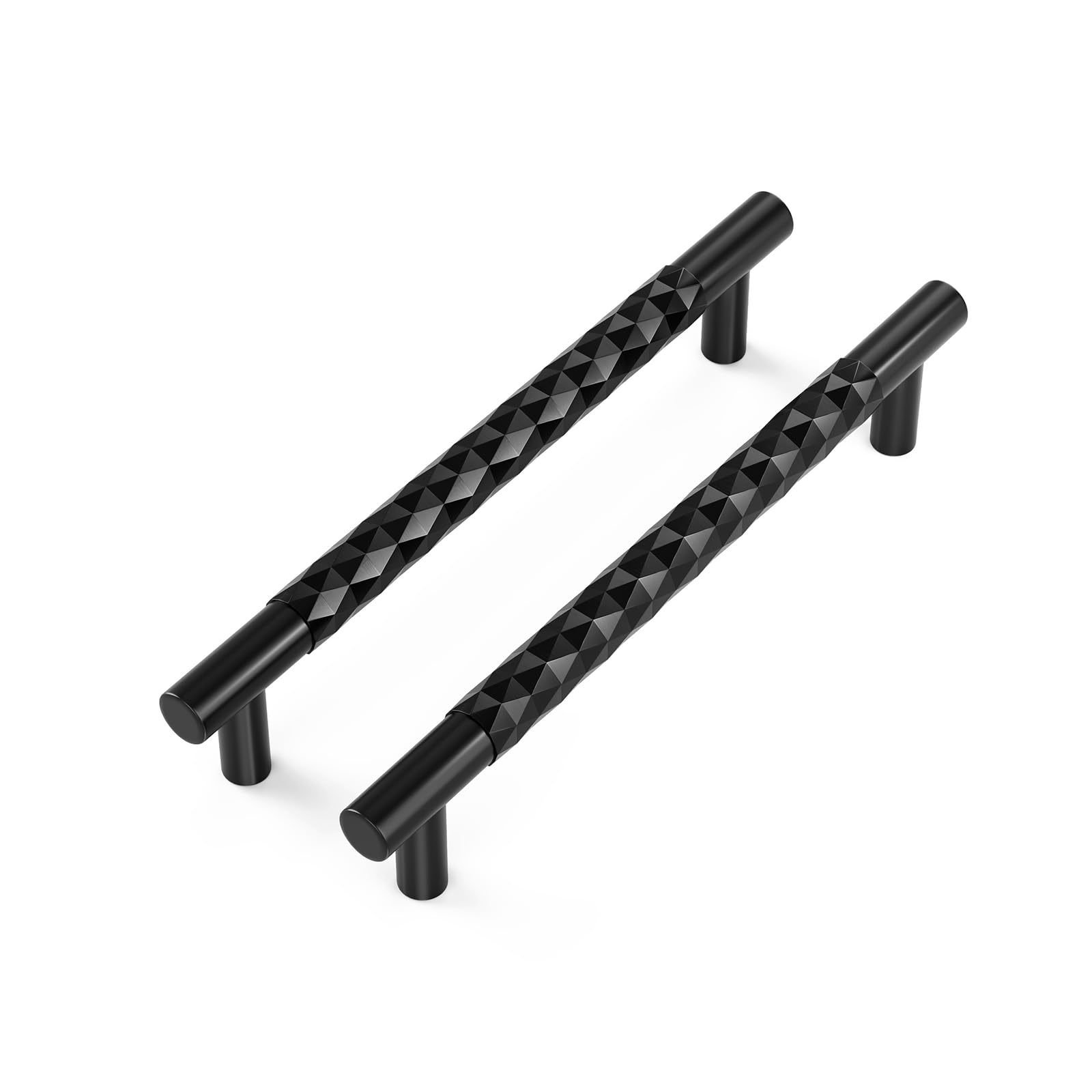 LONTAN 10 Pack Black Kitchen Cupboard Handles Aluminum Alloy Black Cupboard Handles Modern Furniture for Kitchen Cabinet Bathroom Drawer，Easy Install with Screws