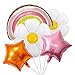 Daisy Groovy Balloon Boho Rainbow Balloon Groovy Birthday Party Decorations Daisy Flower Star Foil Balloons for Groovy Party Supplies Two Groovy Birthday Baby Shower Decor Supplies