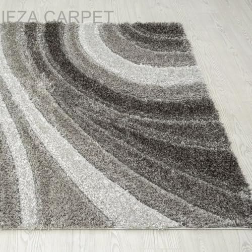 Image of Soft Shaggy Carpet 5x7 Feet - Ultra Plush, Non-Slip, High Pile 2 Inch Microfiber Rug for Bedroom, Living Room, Kids Room & Office - Modern Cozy Floor D�cor (Gray Silver C)