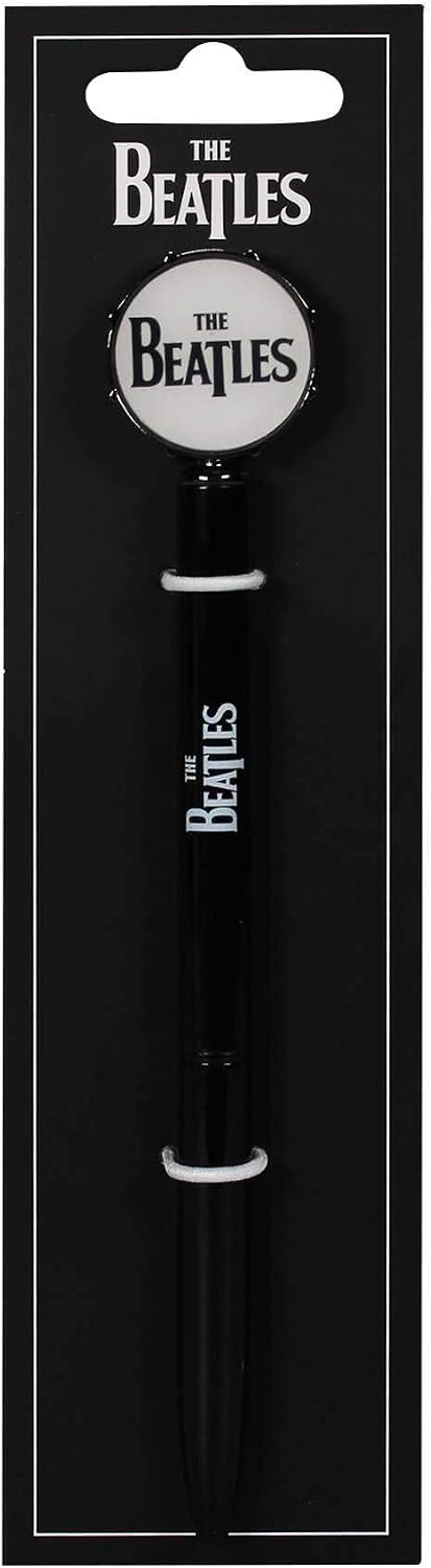 Half Moon Bay Pen with Decorative Topper, Collectible Writing Pen for Classic Rock Music Fans 5.5 Inch Metal Beatles Logo