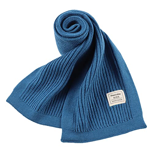 Peecabe Kids Scarf Soft Warm Knit Neck Warmer Winter Classic Scarf For Boys Girls (Blue) #TOP5