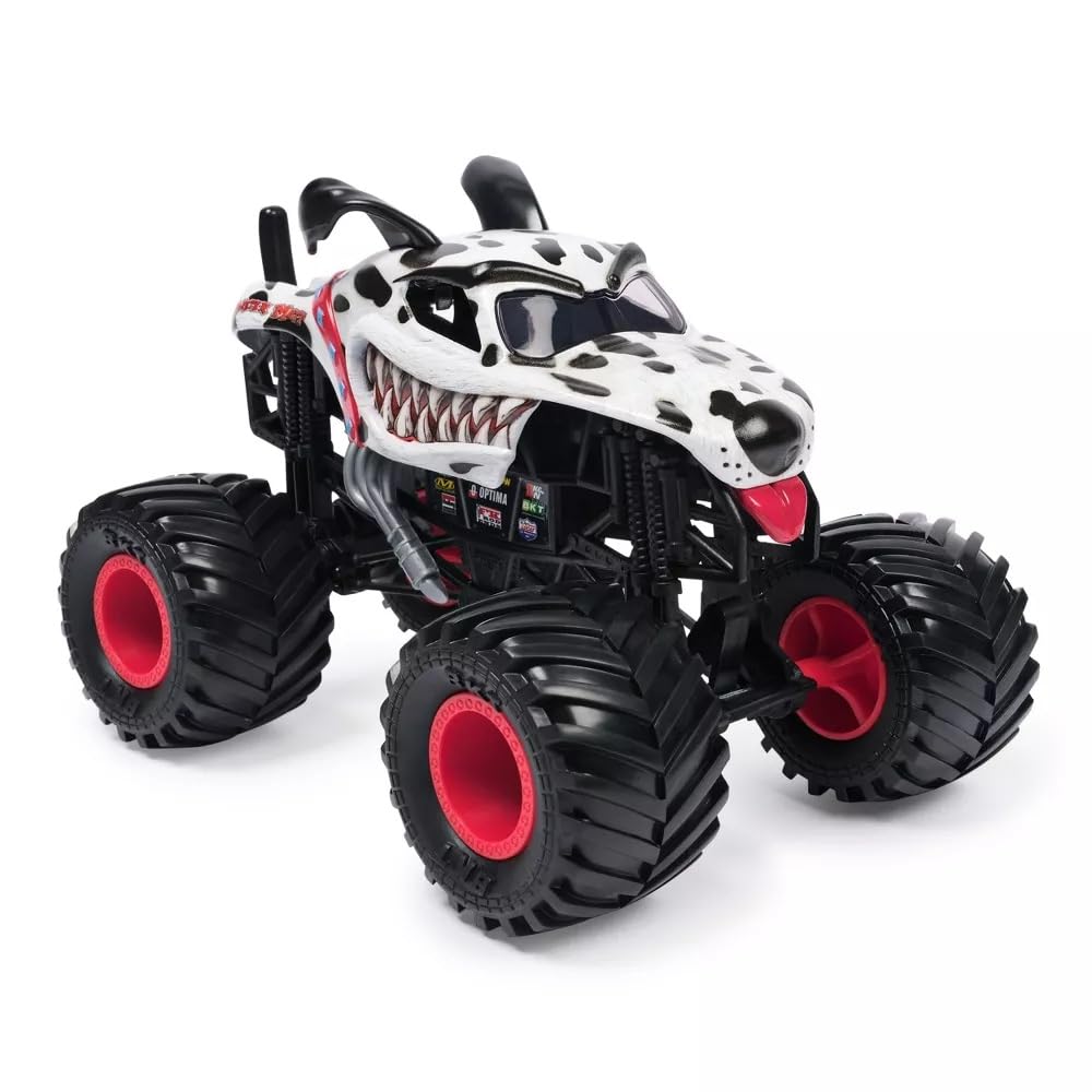 Monster Jam Monster Mutt Dalmatian Die-Cast Monster Truck, Series 27, Official Spin Master Toy, 1:24 Scale Real Action Vehicle