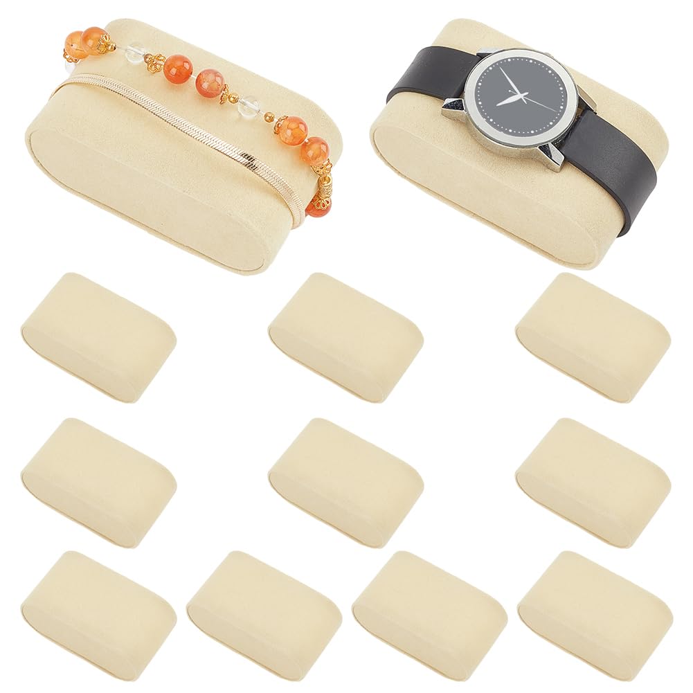 PH PandaHall 12pcs Watch Pillows, Flannel Bracelet Pillows 3.1x1.7x1.3 Inch Yellow Watch Display Pillow Cushion Pad Watch Storage Pillow for Watch Jewelry Display Stand Organizer Exhibition