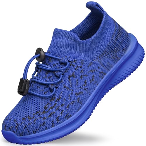 Boys Shoes Kids Sneakers Unisex Girls Slip on Running Tennis Fitness School Sock Shoes Navy Blue Big Kid Size 3