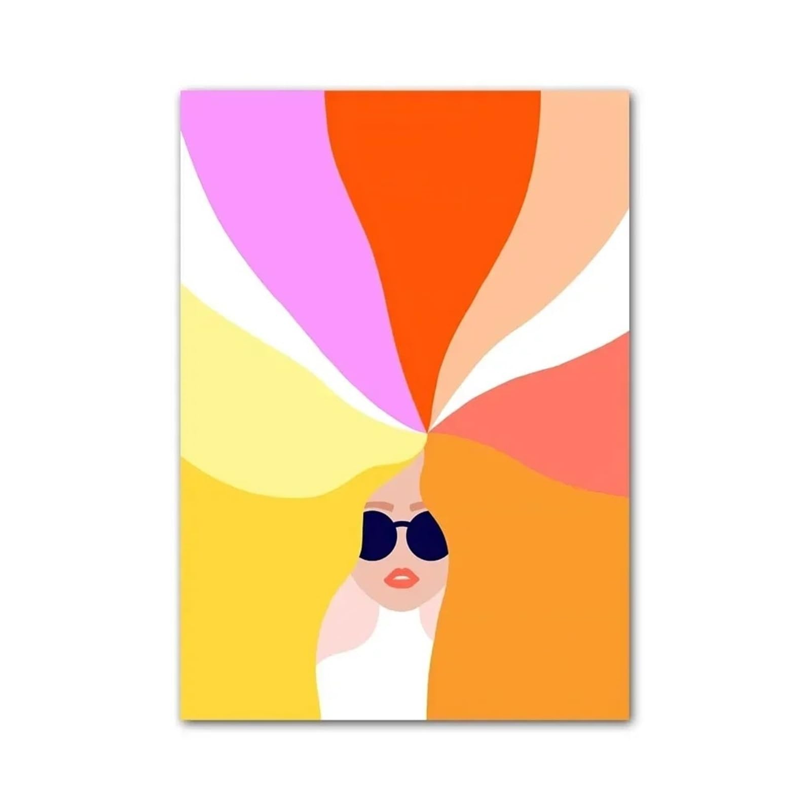 XENITE Wall Art Canvas Prints Colorful Flower Girl Leaves Modern Abstract Wall Art Boho Canvas Painting Pictures Living Room Decor(A,30x40cm)