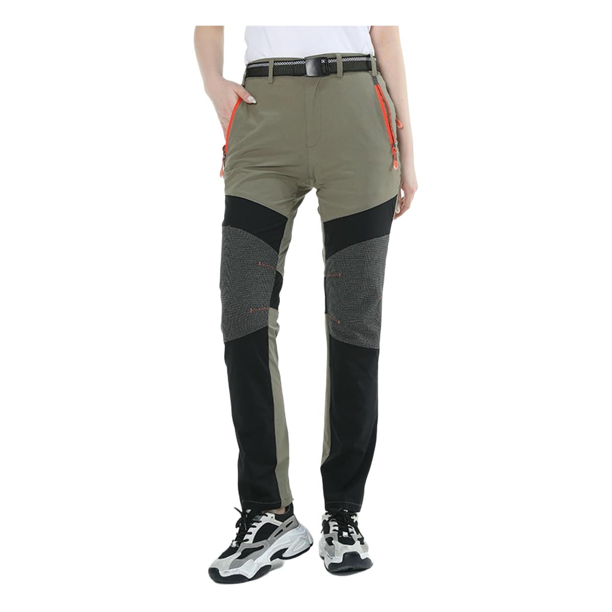 Pantaloni da Esterno di Grandi Dimensioni per Uomini E Donne Casual Giuntura A Tre Resistenti-Khaki Femmina-m