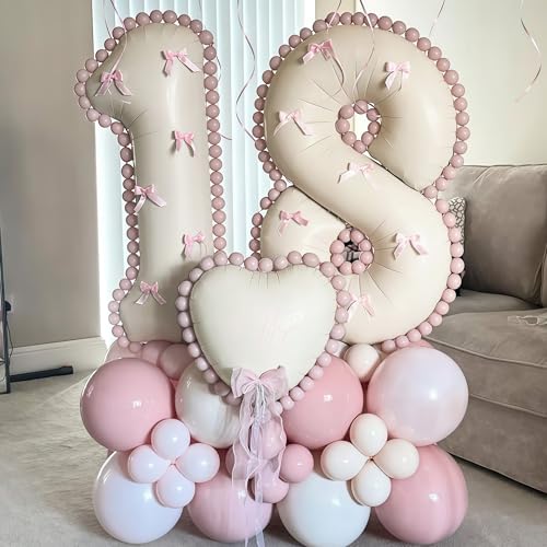 40 Inch Beige Number 1 Balloon for 1st Birthday Decoration, Large Self Inflating Cream Foil Number Balloons 0-9 for Boys Girls, White Sand 1 Helium Balloons for Women Men Party Anniversary Supplies - Image 5