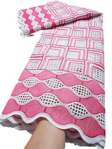 Voile dentelle blanc africain 100% coton tissu suisse pour robe de fête de mariage