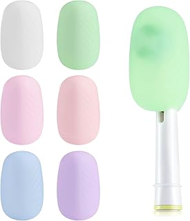 Silicone Toothbrush Cover, Electric & Manual Toothbrush Head Cap, 6 Pack, yellow, Travel