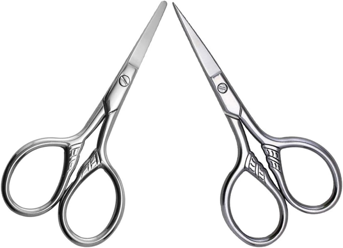 NOLITOY 8pcs Eyebrow Scissors Stainless Steel Facial Hair Trimming Tools for Men Women Precision Eyebrow Grooming Scissors Rounded Tips for Safe Use for Face Hair Care