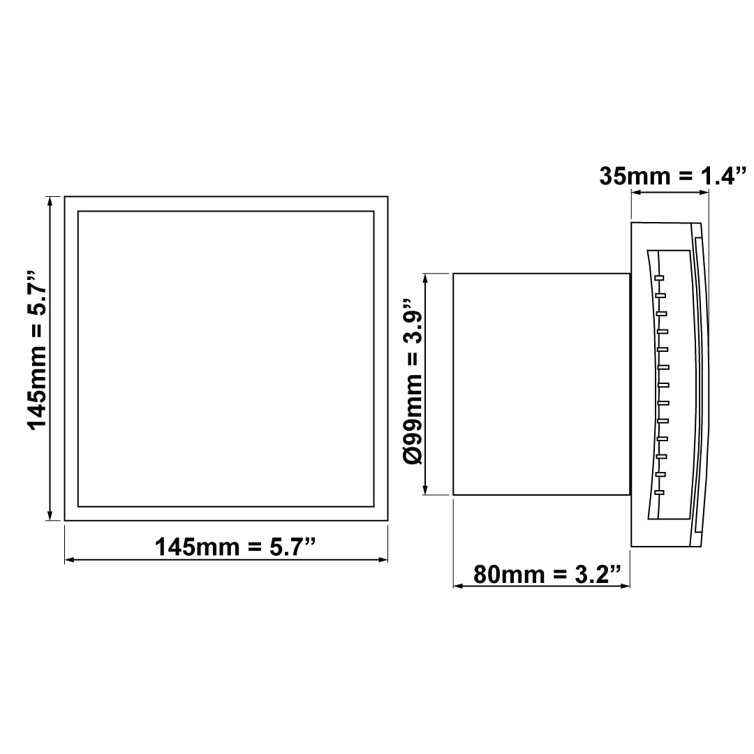 EUROPLAST Ø 100mm Extractor de Baño - Extractor de Aire Silencioso Plata - Ventilador de Pared para Cocina, Garaje, WC
