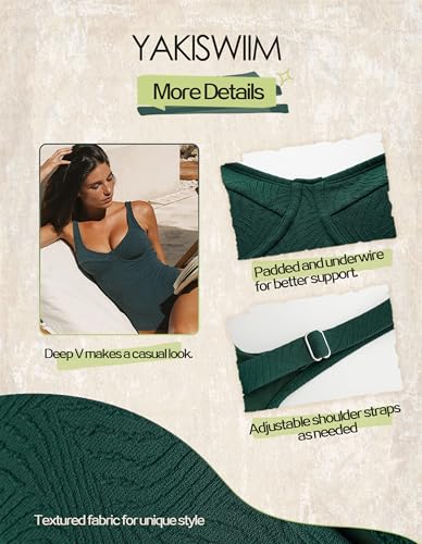 Womens One Piece Swimsuit Tummy Control Bathing Suit Sexy Deep V Neck Cheeky High Cut Swimwear4