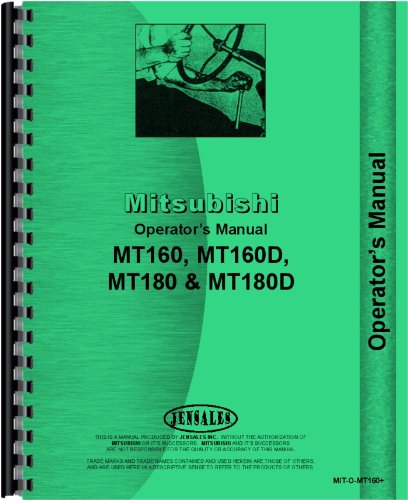 Operators Manual Mitsubishi MT180 MT160D MT160 MT180D Tractor      Plastic Comb – January 1, 2017