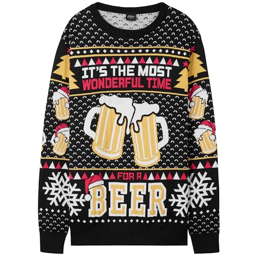 Bier Weihnachtspullover 14 Get Trend Lustiger Weihnachtspullover Herren M-2XL, Warmer Strick...