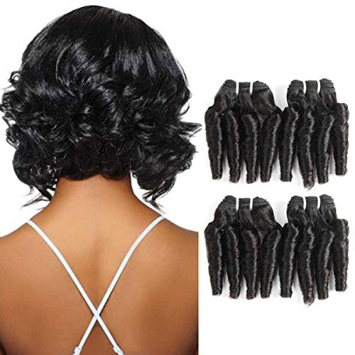 FASHION LINE Brazilian Body Wave/Water Wave/Deep Wave/Funmi/Human Hair Bundles Unprocessed Human Hair Natural Black(Loose Wave, 4 Bundles)