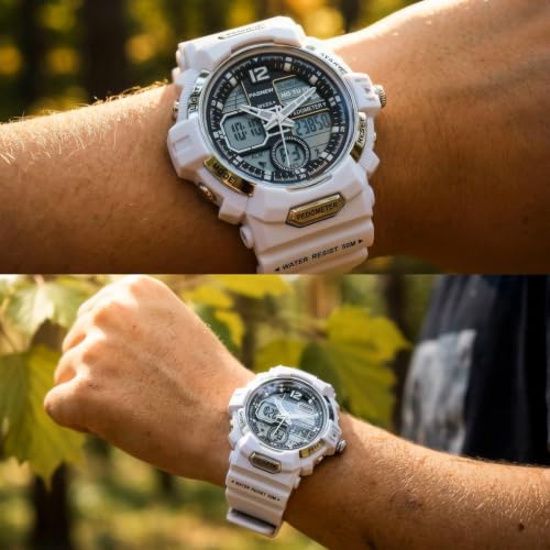 Image of PASNEW Boys' Watches - Dual Display, Large Dial Sport Watch, Black Outdoor Watch for Boys & Teens - Waterproof