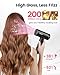 Dekuri Hair Dryer, 110,000 RPM High-Speed Fast Drying Blow Dryer, 200 Million Ionic Lightweight Hairdryer with Diffuser, Magnetic Nozzle, 4 Temps & 2 Speeds, Low Noise for Women & Men, Black