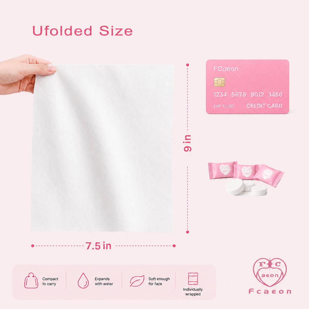 Jednorazowe Ręczniki Kompresowane 100 Sztuk, Ultra-miękkie Wipe'y na Palce, 100% Biologiczne Ręczniki do Twarzy, Mini Kompresowane Ściereczki do Czyszczenia, Chłonne dla Podróży Kemping(Różowy) | Indywidualnie owinięte, czyste ręczniki do twarzy, jednoraz