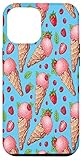 iPhone 12 Pro Max Blue Summer Ice Cream Strawberry Rasperry Women Girls Gift Case