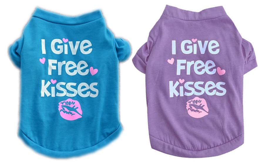 KUTKUT Combo of 2 Pieces Dog Shirt for Small Dog Girl Puppy Clothes for Shihtzu,Papillon,Pekingese,Maltese Cats Summer Pet Outfits Female Outfits Tshirt Apparel (Size:L,Chest Girth:45cm, Length:35cm) (B0BB6YY94W) Amazon Price History, Amazon Price Tracker